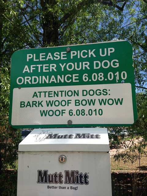 Funny dog ordinance sign