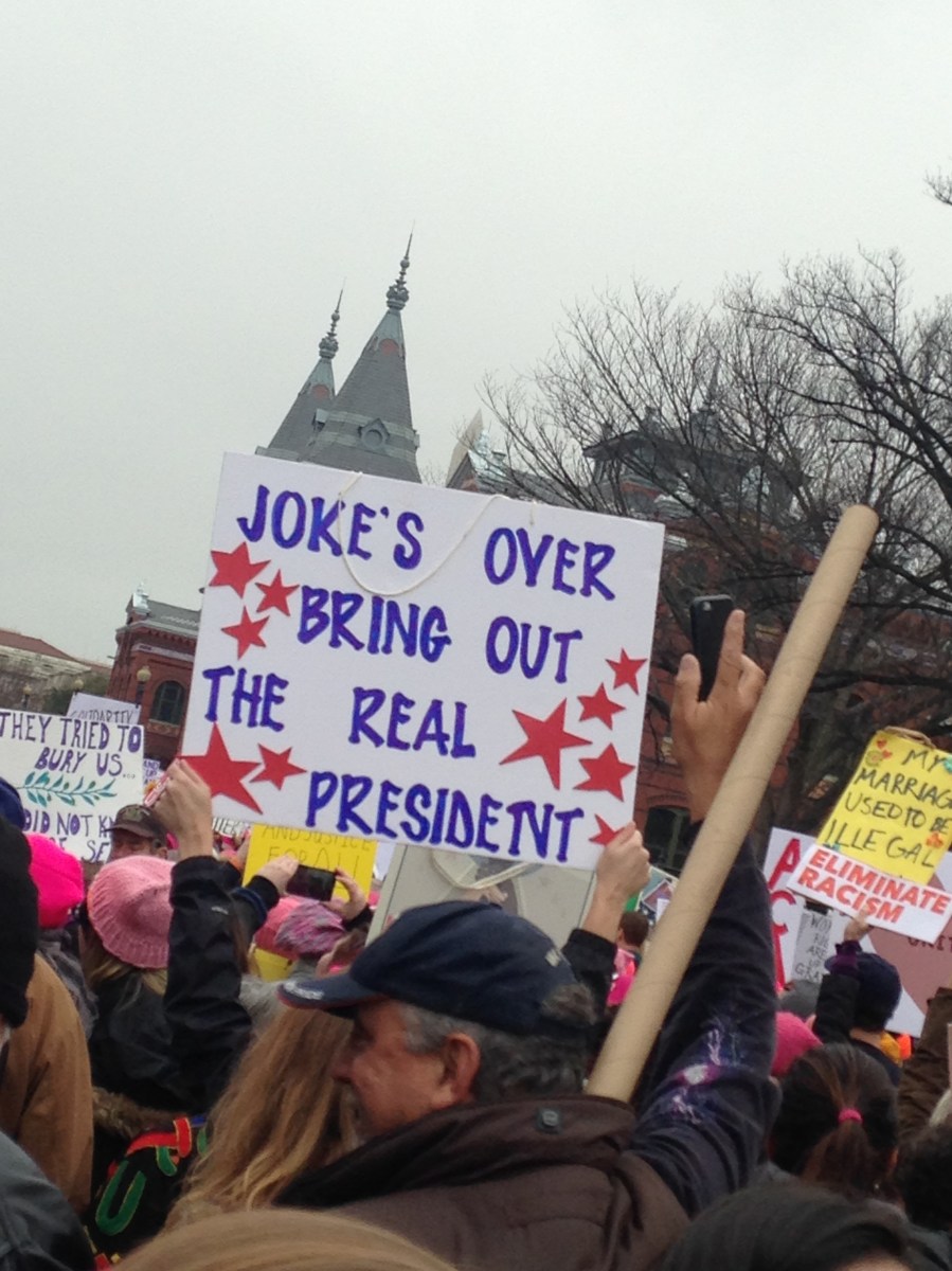 Womens march protest sign
