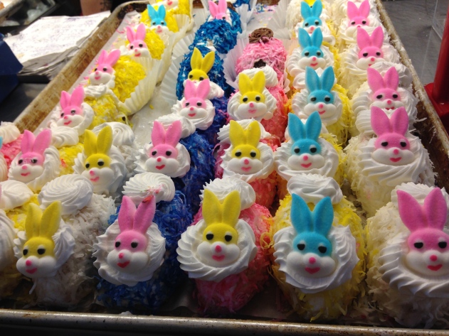 Colorful bunny shaped Easter treats