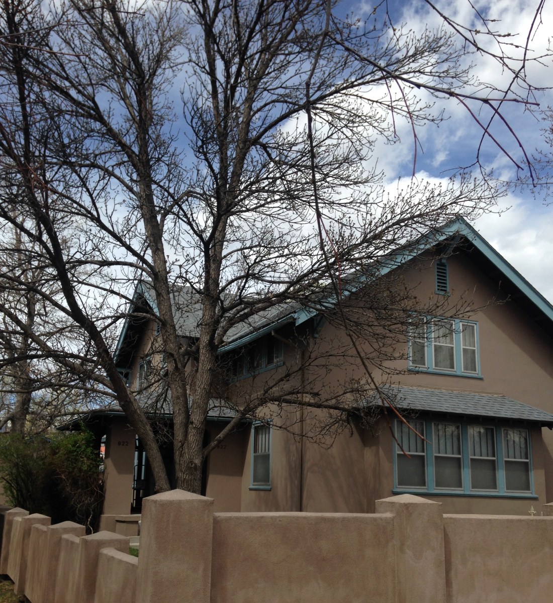 Beige house with wall