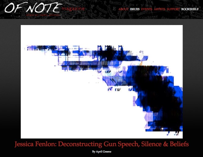 Of Note magazine cover with gun image