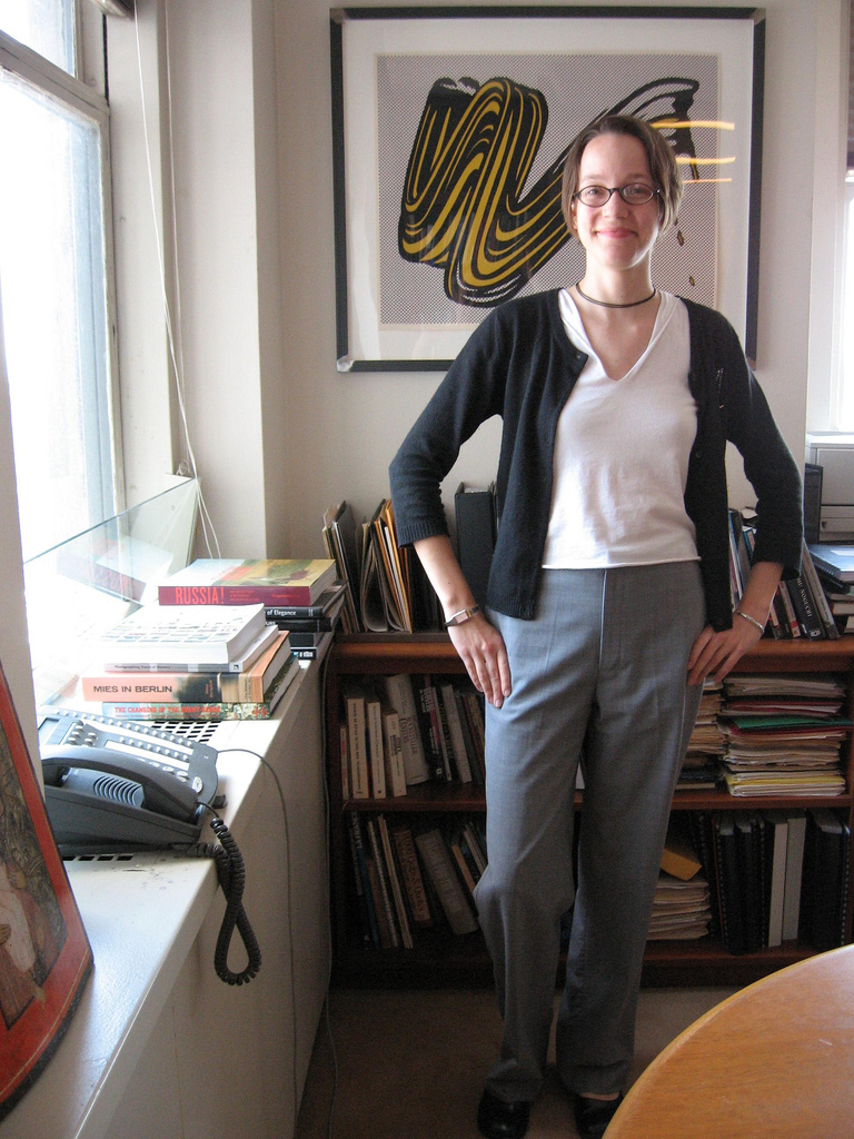 Woman standing in office Lichtenstein