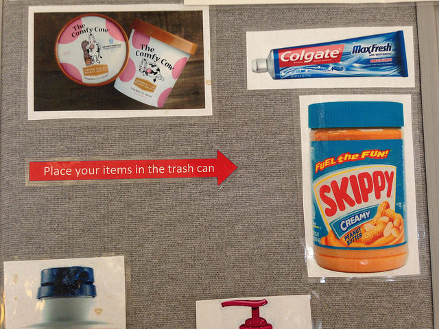 Skippy in the trash can