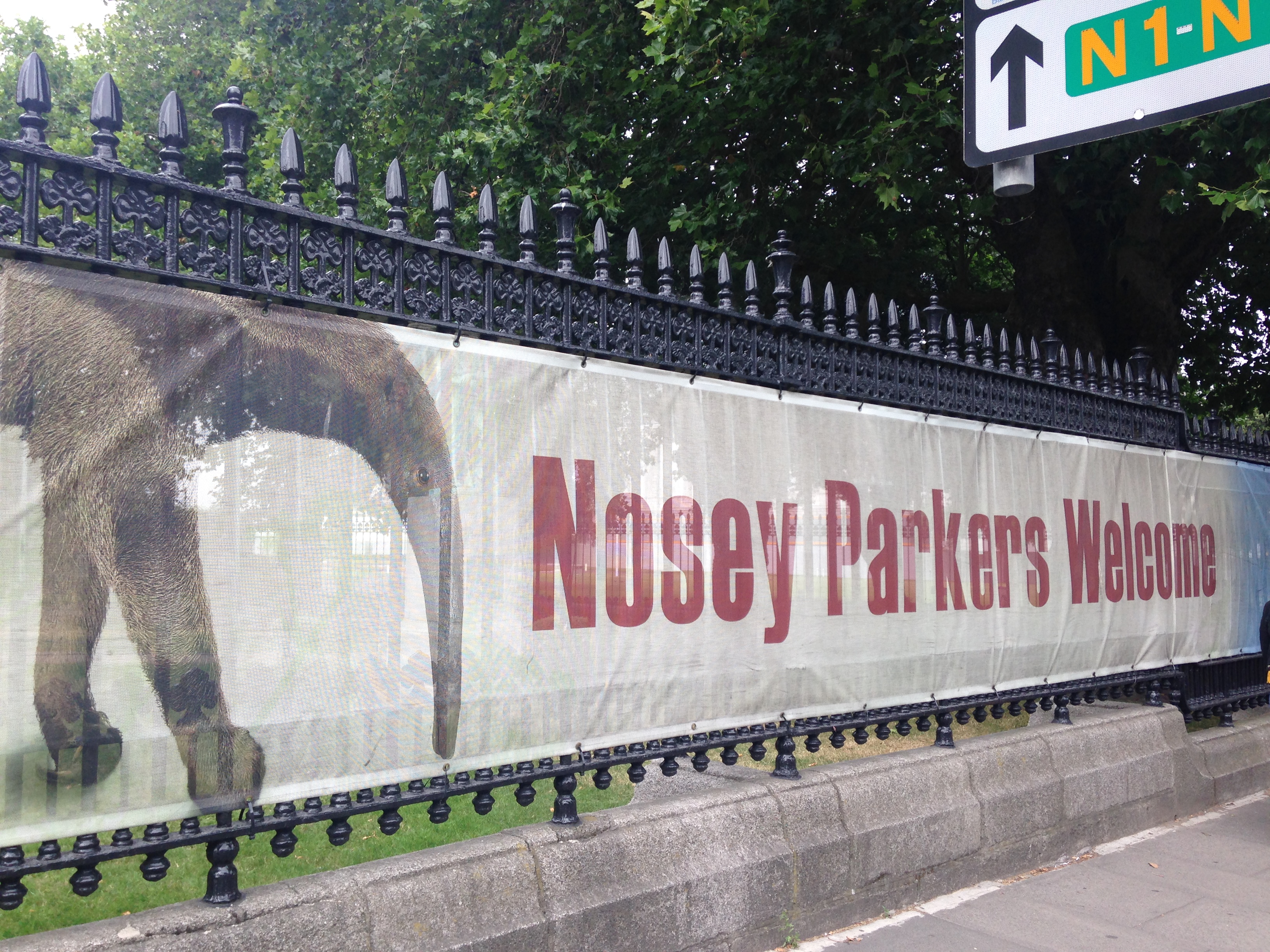 Anteater sign outside museum in Dublin Ireland